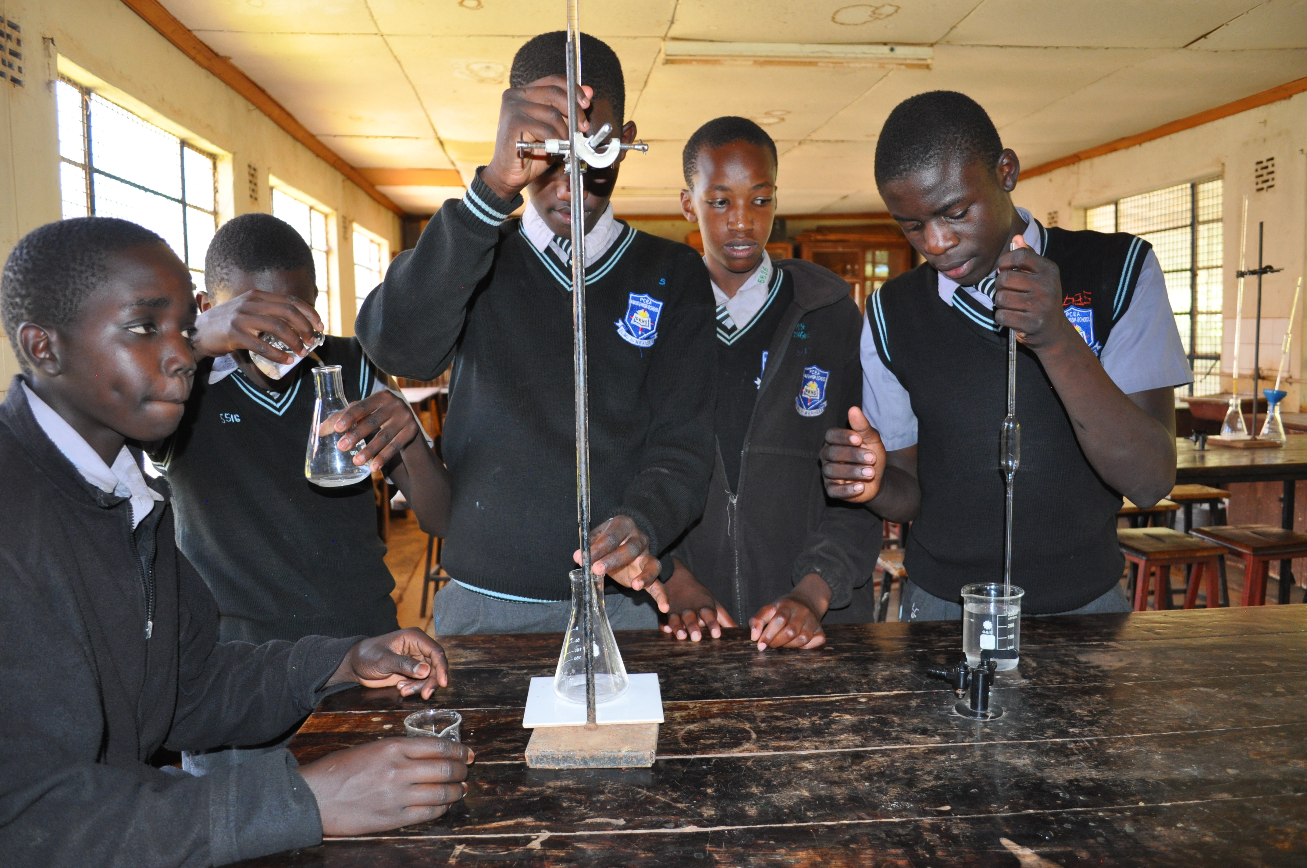 Students engaged in practical laboratory work